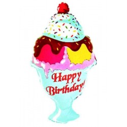 Μπαλόνι Foil Για Γενέθλια Παγωτό 'Happy Birthday'