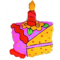 Μπαλόνι Foil  Για Γενέθλια Τούρτα Με Κεράκι 'Happy Birthday'