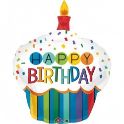 Μπαλόνι Foil Για Γενέθλια Cupcake Happy Birthday