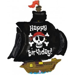 Μπαλόνι Foil Για Γενέθλια Πειρατικό Καράβι 'Happy Birthday'