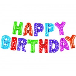 Μπαλόνι Foil Γενεθλίων ''Happy Birthday'' Πολύχρωμο (13 τεμ.)