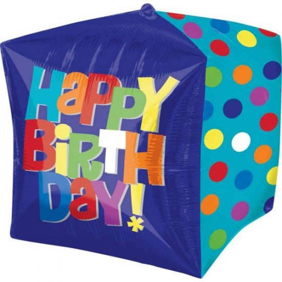Μπαλόνι Foil Γενεθλίων Τρισδιάστατος Κύβος 'Happy Birthday'' Μπαλόνι Foil Γενεθλίων Τρισδιάστατος Κύβος 'Happy Birthday''