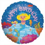 Μπαλόνι Foil Για Γενέθλια Γοργόνα 'Happy Birthday'