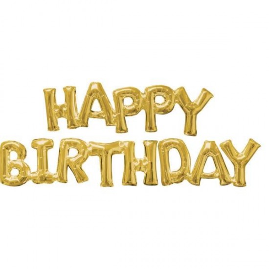 Μπαλόνι Foil Γενεθλίων ''Happy Birthday'' Χρυσό ενωμένη φράση (2 τεμ)' Μπαλόνι Foil Γενεθλίων ''Happy Birthday'' Χρυσό ενωμένη φράση (2 τεμ)'