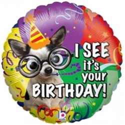Μπαλόνι Foil Για Γενέθλια Σκυλάκι 'I see its your birthday'