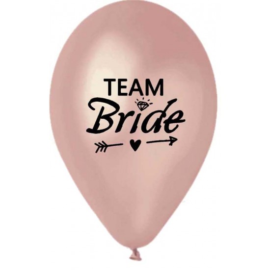 12″ Μπαλόνι τυπωμένο Team Bride ροζ- χρυσό