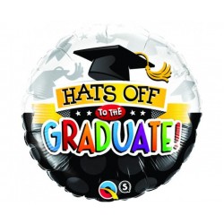 Μπαλόνι Foil 18" Στρογγυλό Hats Off to the Graduate