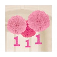 Fluffy Deco 1st Birthday Girl /3 τεμ