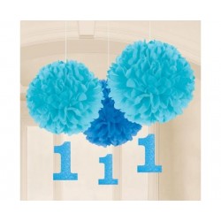 Fluffy Deco 1st Birthday Boy /3 τεμ