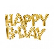 Μπαλόνι Foil Γενεθλίων Happy B-DAY Χρυσό
