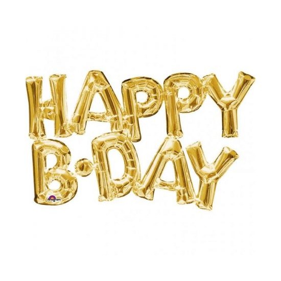 Μπαλόνι Foil Γενεθλίων Happy B-DAY Χρυσό Μπαλόνι Foil Γενεθλίων Happy B-DAY Χρυσό