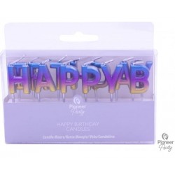 Κεριά Happy Birthday Rainbow Ombre / 2.8 εκ