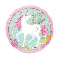 Μπαλόνι Foil 18' Holographic Magical Unicorn Happy Birthday