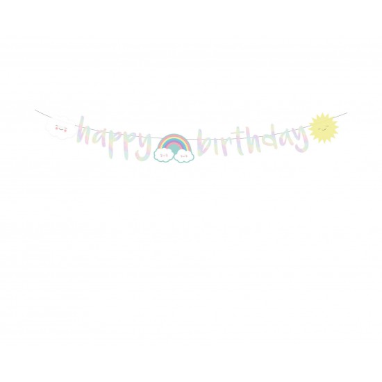 Γιρλάντα Γράμματα Happy Birthday Rainbow & Cloud / 180εκ