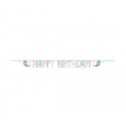 Γιρλάντα Γράμματα Happy Birthday Iridescent Narwhal / 240 x 14 εκ
