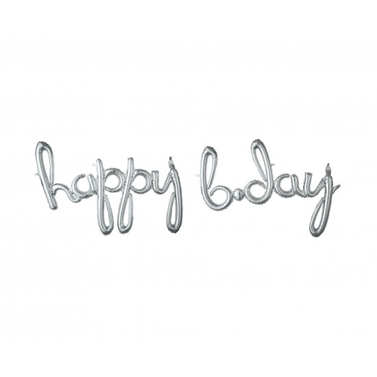 Μπαλόνι Foil Γενεθλίων `Happy Bday` Ασημί Μπαλόνι Foil Γενεθλίων `Happy Bday` Ασημί