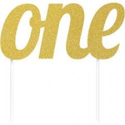 Διακοσμητικό Τούρτας "Gold One Glitter" 