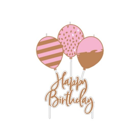 Κερί Ροζ Χρυσό Birthday / 6.2 x 11.3 εκ Κερί Ροζ Χρυσό Birthday / 6.2 x 11.3 εκ