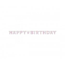 Γιρλάντα Γράμματα  Happy Birthday Ροζ