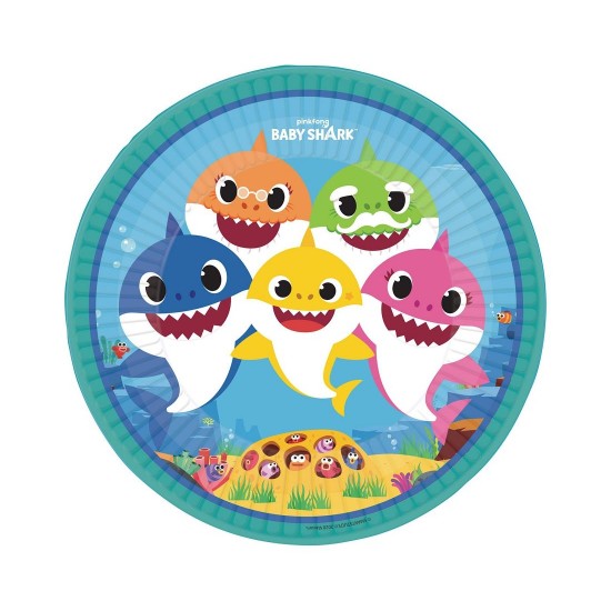 Πιάτα Μεγάλα Baby Shark /8 τεμ Πιάτα Μεγάλα Baby Shark /8 τεμ