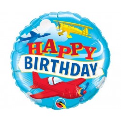 Μπαλόνι Foil 18" Happy Birthday Airplane