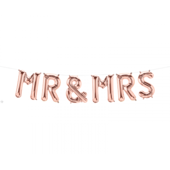 Μπαλόνι Γράμματα Mr & Mrs Ροζ Χρυσό Μπαλόνι Γράμματα Mr & Mrs Ροζ Χρυσό