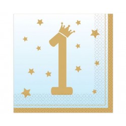 Χαρτοπετσέτες Μεγάλες 1st Birthday Boy Μπλε Ombre /16 τεμ