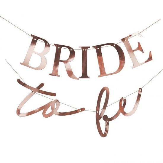 Banner "Bride To Be" Rose Gold Hen Party HN-812