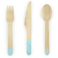 Ξύλινο σετ φαγητού μέντα (18 τμχ)