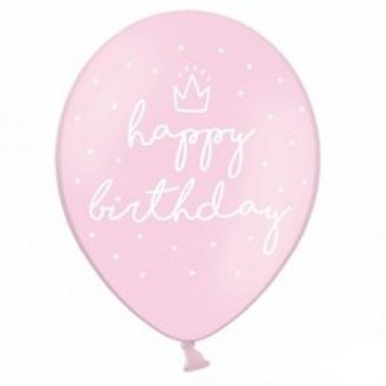 12″ Μπαλόνι Happy Birthday ροζ 