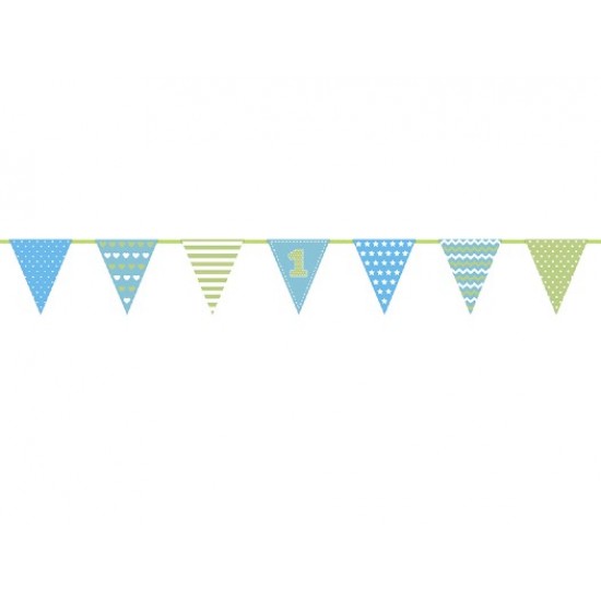 Τριγωνικά Σημαιάκια 1st Birthday γαλάζιο 1,35m Τριγωνικά Σημαιάκια 1st Birthday γαλάζιο 1,35m
