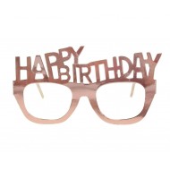 Γυαλιά  Rosegold Happy Birthday Χάρτινα(4 τεμ)