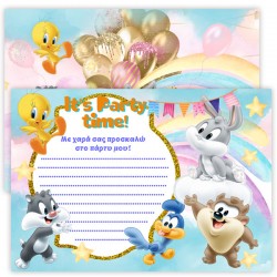 Προσκλήσεις πάρτυ Looney Tunes(8 τεμ)