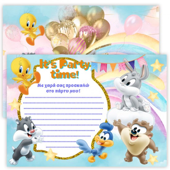 Προσκλήσεις πάρτυ Looney Tunes(8 τεμ) Προσκλήσεις πάρτυ Looney Tunes(8 τεμ)