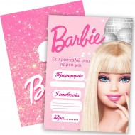 Προσκλήσεις πάρτυ Barbie (8 τεμ)