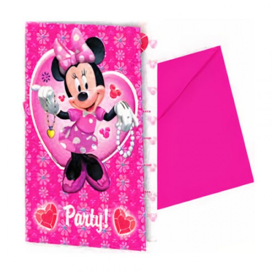 Προσκλήσεις πάρτυ Minnie Mouse (6 τεμ) Προσκλήσεις πάρτυ Minnie Mouse (6 τεμ)