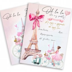 Προσκλήσεις Girl in Paris (8 τεμ)