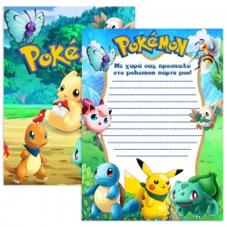 Προσκλήσεις πάρτυ Pokemon  (8 τεμ.)