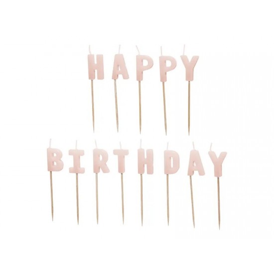 Κεράκια Happy Birthday Ροζ (13 τεμ.) Κεράκια Happy Birthday Ροζ (13 τεμ.)