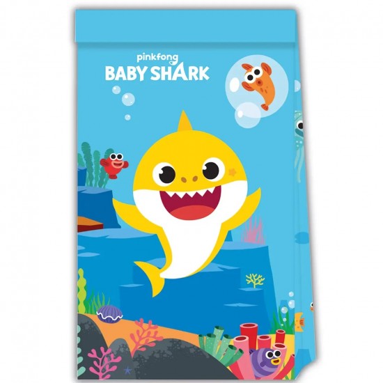Σακουλάκια δώρων Baby Shark χάρτινα (4 τεμ) Σακουλάκια δώρων Baby Shark χάρτινα (4 τεμ)