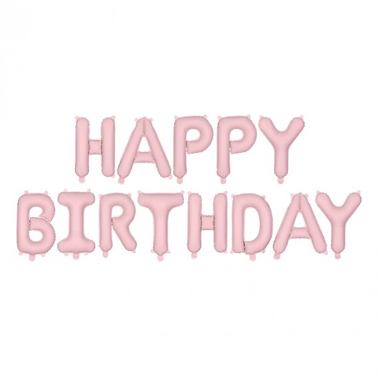 Μπαλόνια Foil Γενεθλίων “Happy Birthday” Ροζ Ματ (13 τεμ) Μπαλόνια Foil Γενεθλίων “Happy Birthday” Ροζ Ματ (13 τεμ)