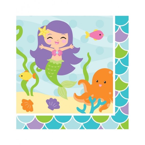 Χαρτοπετσέτες Μεγάλες "Mermaid Friends" 16 Τεμάχια Χαρτοπετσέτες Μεγάλες "Mermaid Friends" 16 Τεμάχια