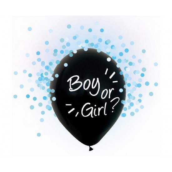 Μπαλόνια Λάτεξ 13" Μαύρα Boy or Girl Με Γαλάζιο Κομφετί (4 τεμ) Μπαλόνια Λάτεξ 13" Μαύρα Boy or Girl Με Γαλάζιο Κομφετί (4 τεμ)