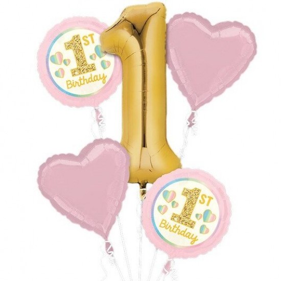 Σετ μπαλόνια 1st Birthday κορίτσι (5 τεμ) Σετ μπαλόνια 1st Birthday κορίτσι (5 τεμ)