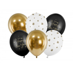 Μπαλόνια Λάτεξ 12" Happy New Year (6 τεμ)