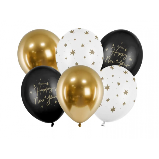 Μπαλόνια Λάτεξ 12" Happy New Year (6 τεμ) Μπαλόνια Λάτεξ 12" Happy New Year (6 τεμ)