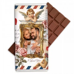 Σοκολάτα Αγάπης με Φωτογραφία – Vintage Card Postal