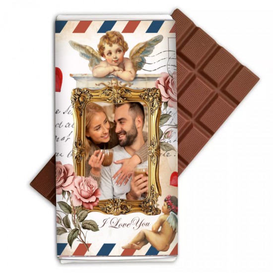 Σοκολάτα Αγάπης με Φωτογραφία – Vintage Card Postal