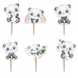 Οδοντογλυφίδες πάρτυ αρκουδάκι Panda (6 τεμ)