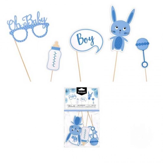 PhotoBooth Props Baby Boy (5τεμ) PhotoBooth Props Baby Boy (5τεμ)
